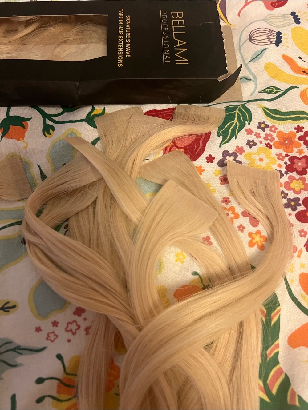 BELLAMI Blonde Tape-In Hair Extensions - White Blonde 20” Length